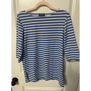 Saint-James Women's Top Red/White/Blue Striped Size 8